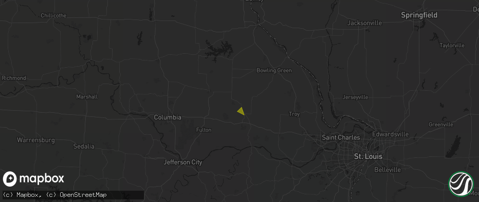 Hail map in Wellsville, MO on May 3, 2026