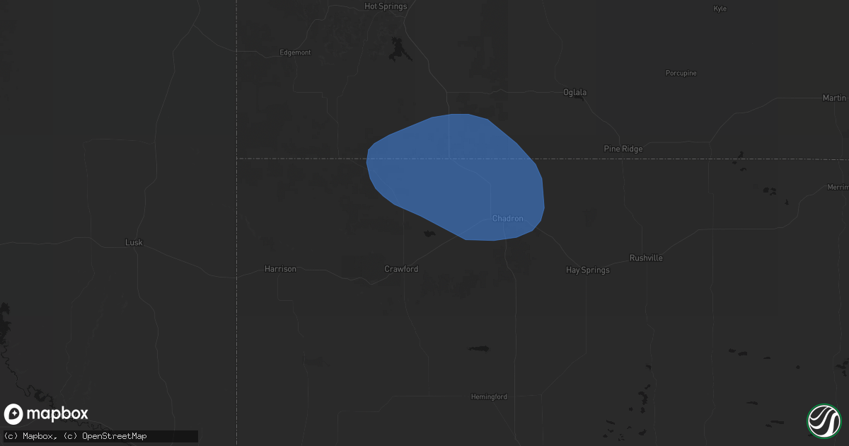 Hail map in Whitney, NE on May 3, 2026