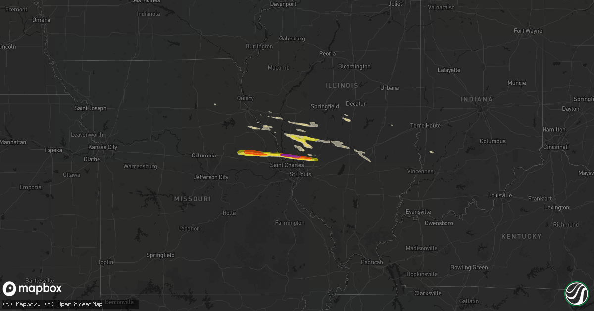Hail map on May 3, 2026