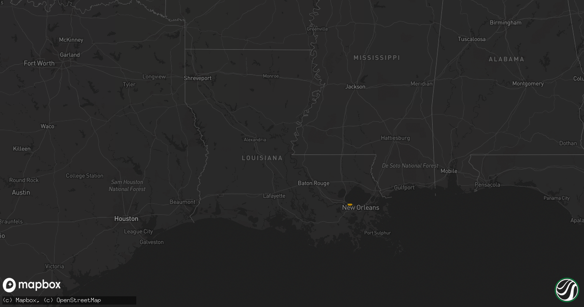 Hail map in Louisiana on May 4, 2007