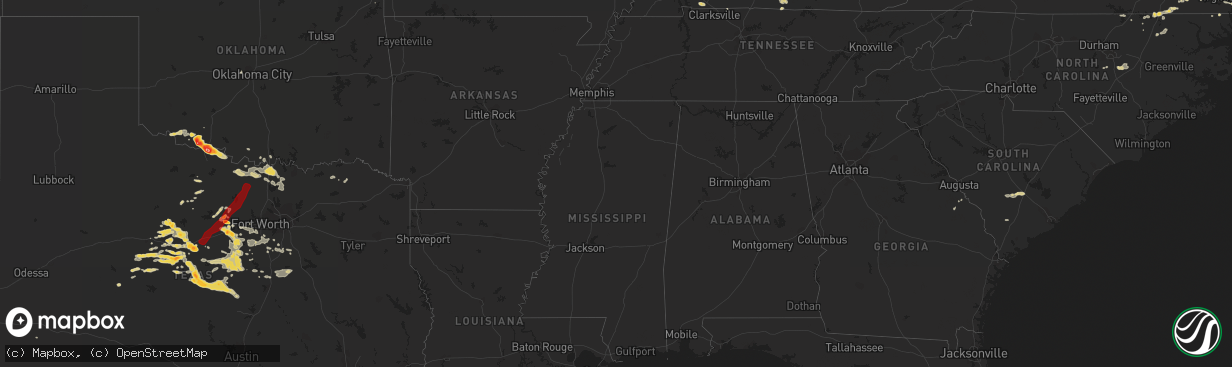 Hail map on May 4, 2012