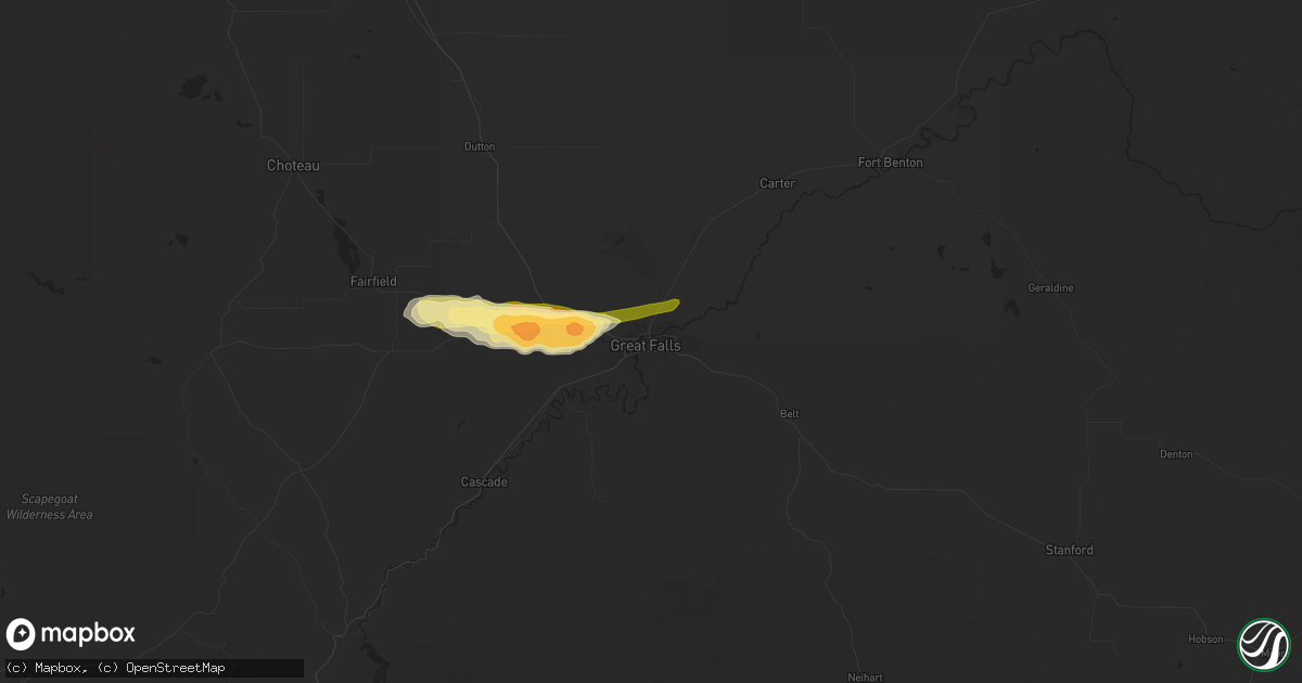 Hail map in Great Falls, MT on May 4, 2014