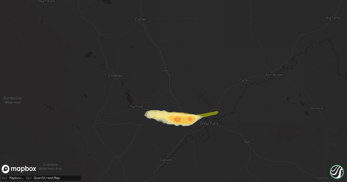 Hail map in Power, MT on May 4, 2014