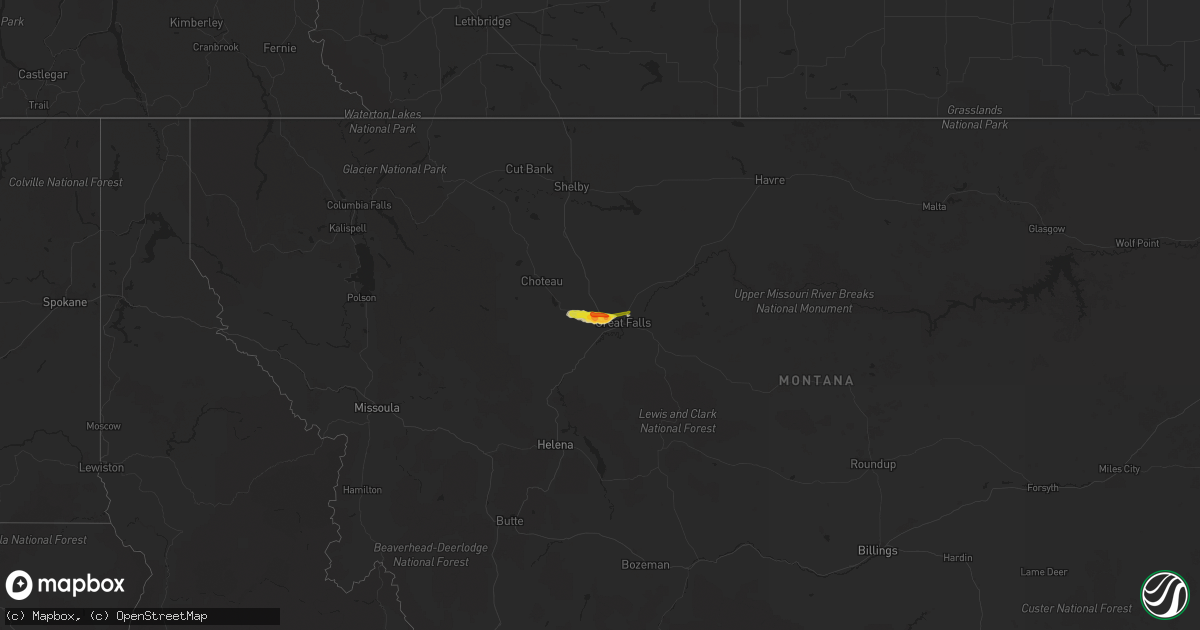 Hail map on May 4, 2014