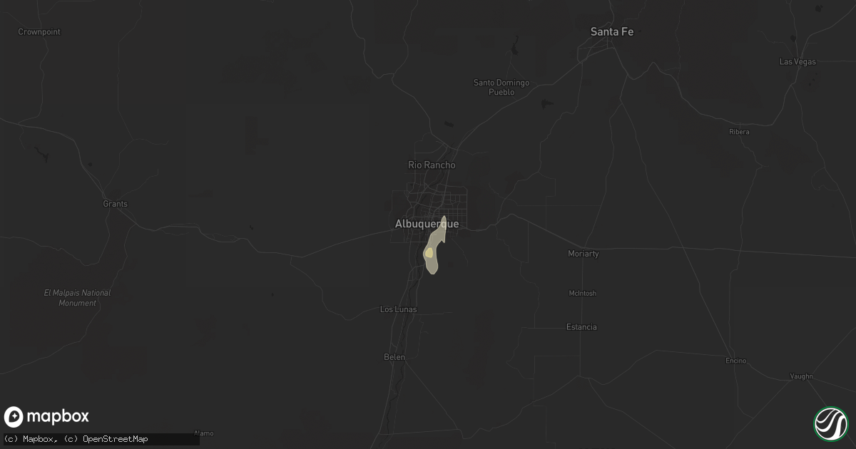 Hail map in Albuquerque, NM on May 4, 2015