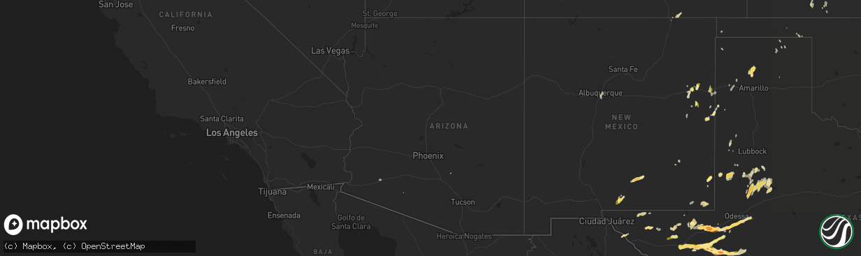 Hail map in Arizona on May 4, 2015