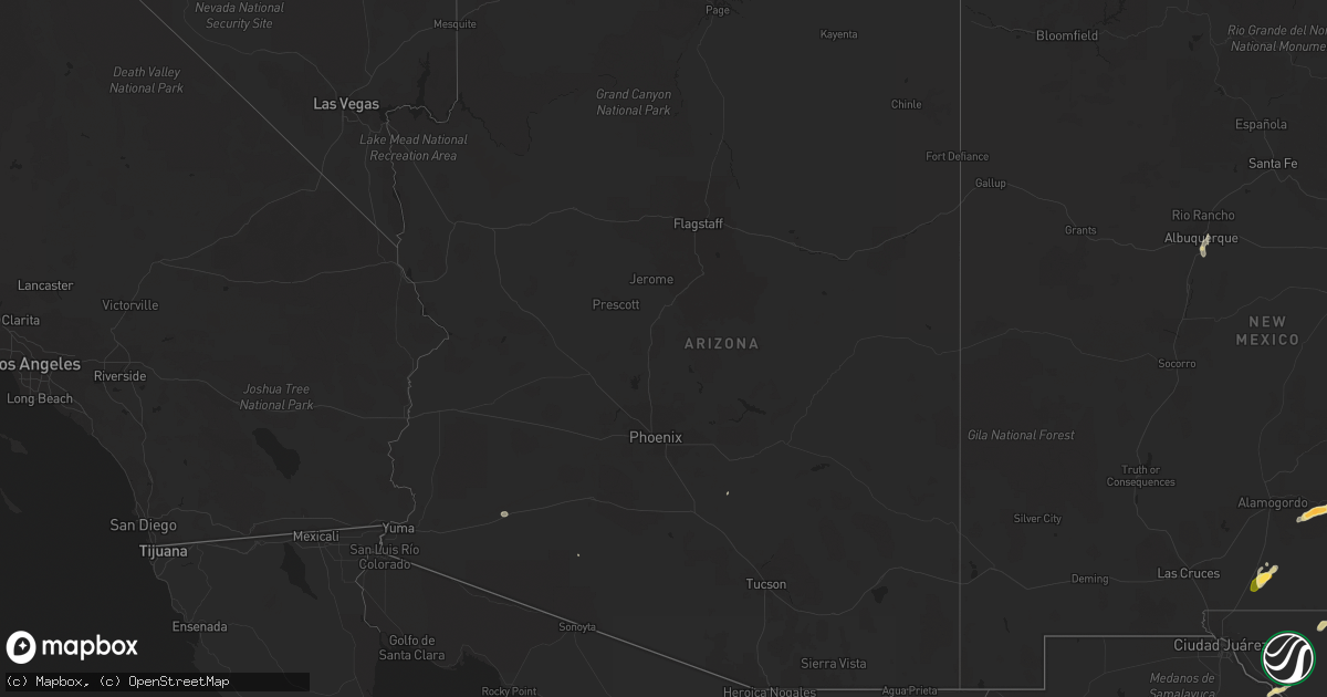Hail map in Arizona on May 4, 2015