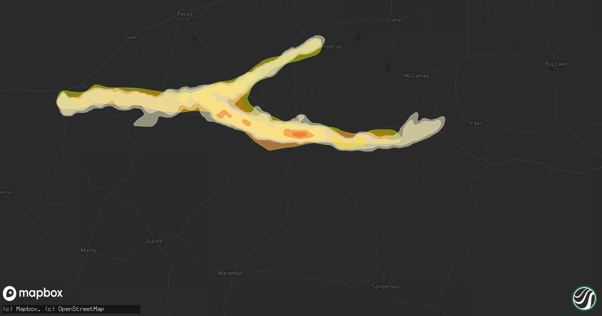Hail map in Fort Stockton, TX on May 4, 2015