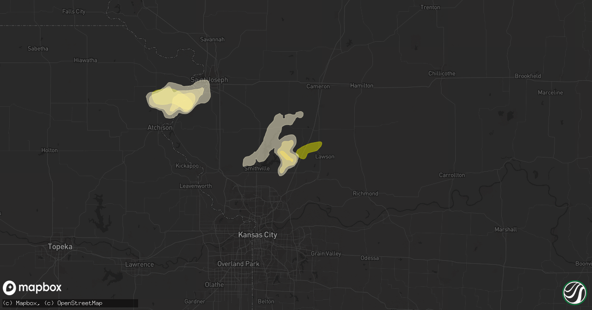 Hail map in Holt, MO on May 4, 2015