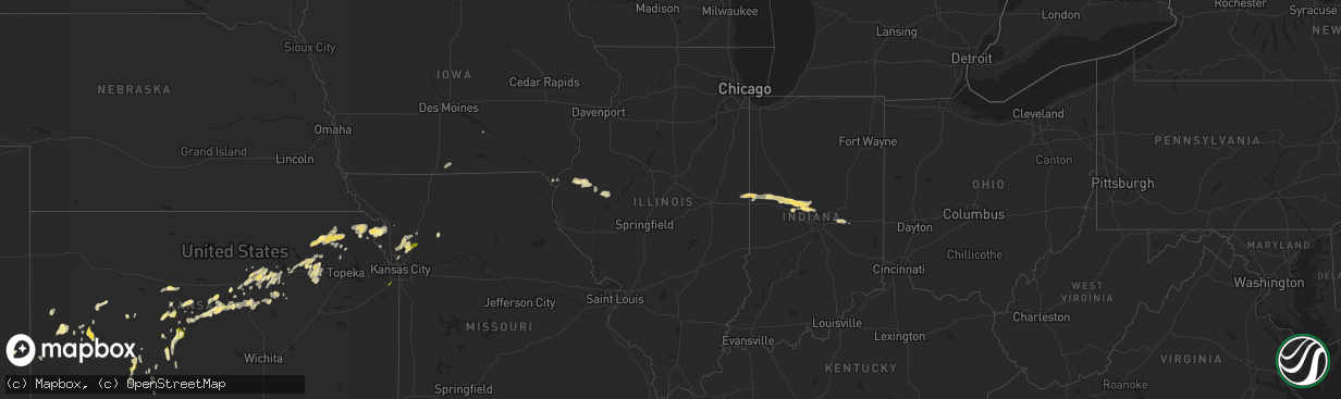 Hail map in Illinois on May 4, 2015