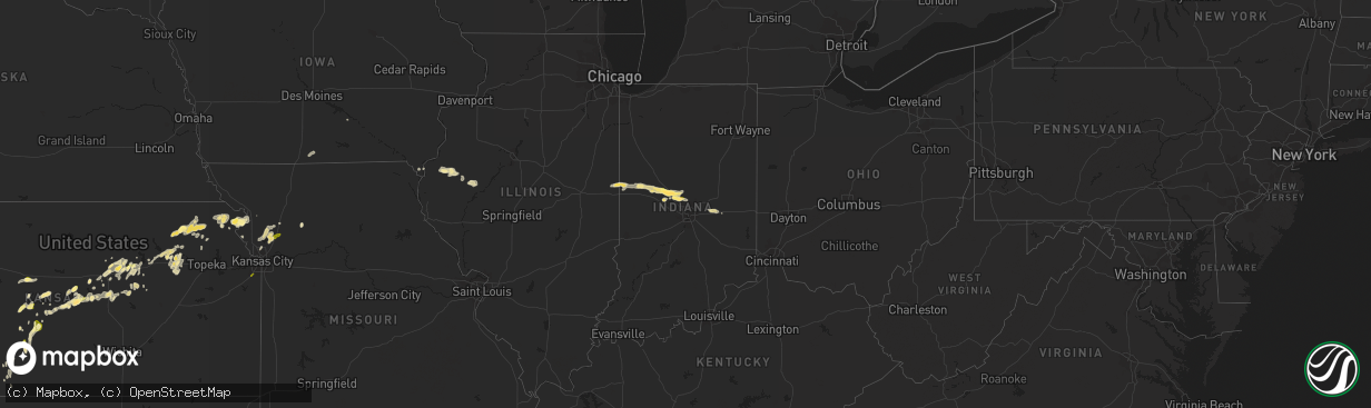 Hail map in Indiana on May 4, 2015