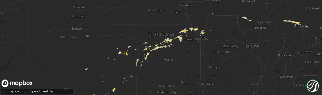 Hail map in Kansas on May 4, 2015