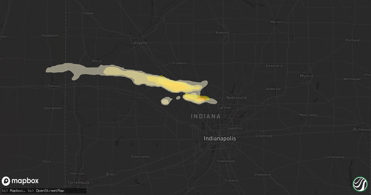 Hail map in Lebanon, IN on May 4, 2015