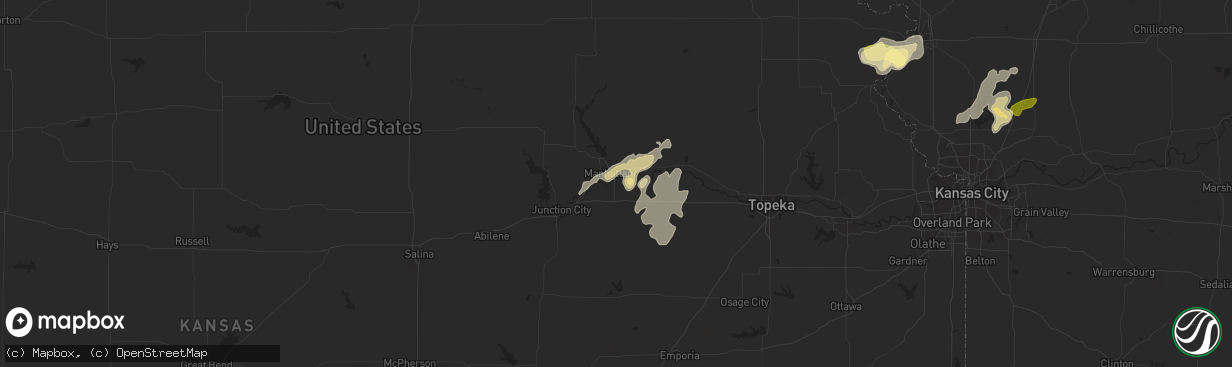 Hail map in Manhattan, KS on May 4, 2015