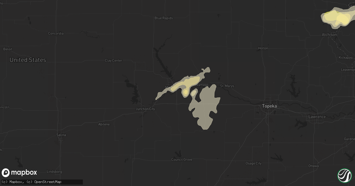 Hail map in Manhattan, KS on May 4, 2015