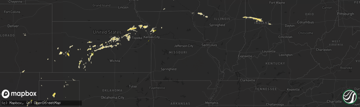 Hail map in Missouri on May 4, 2015