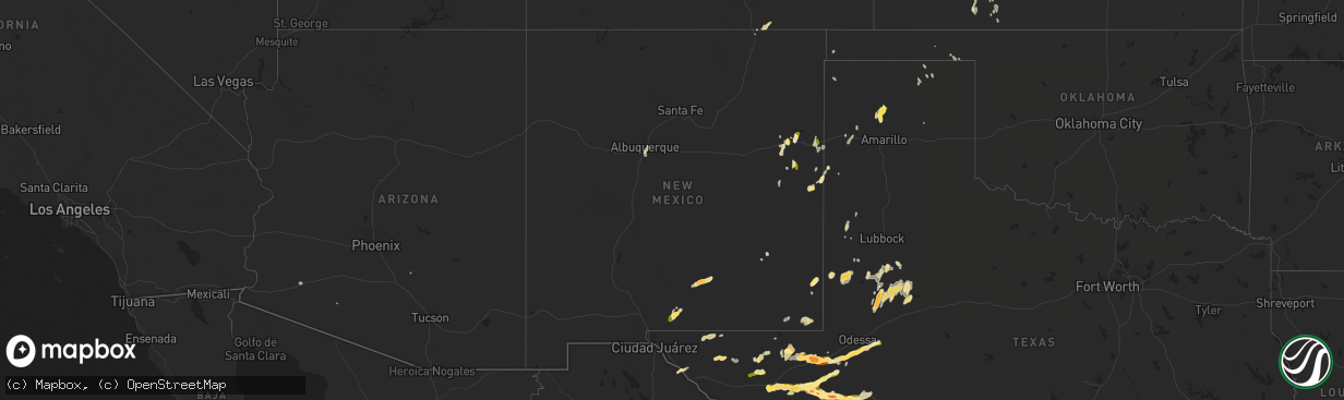 Hail map in New Mexico on May 4, 2015