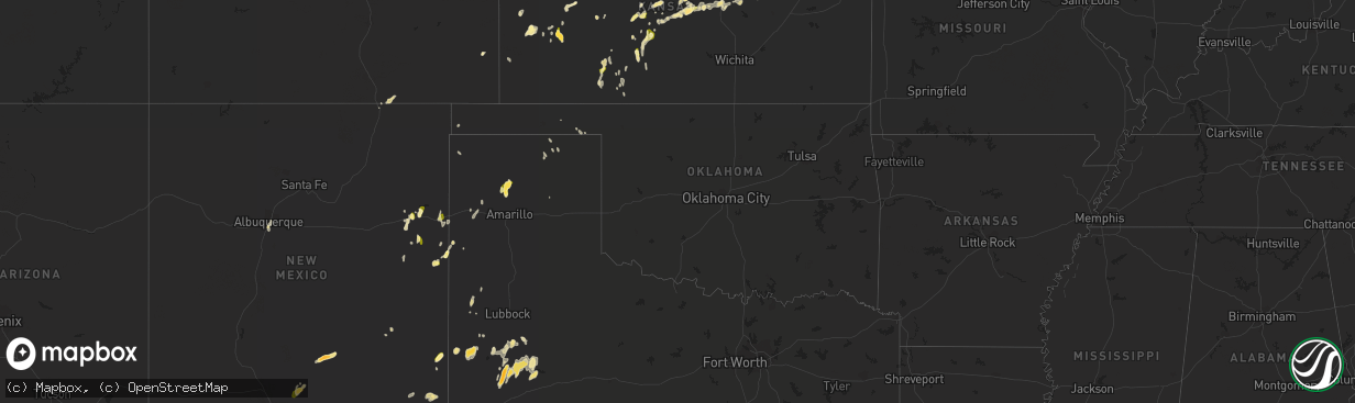 Hail map in Oklahoma on May 4, 2015