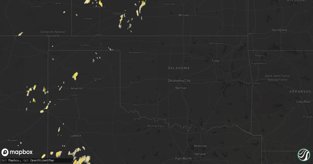 Hail map in Oklahoma on May 4, 2015