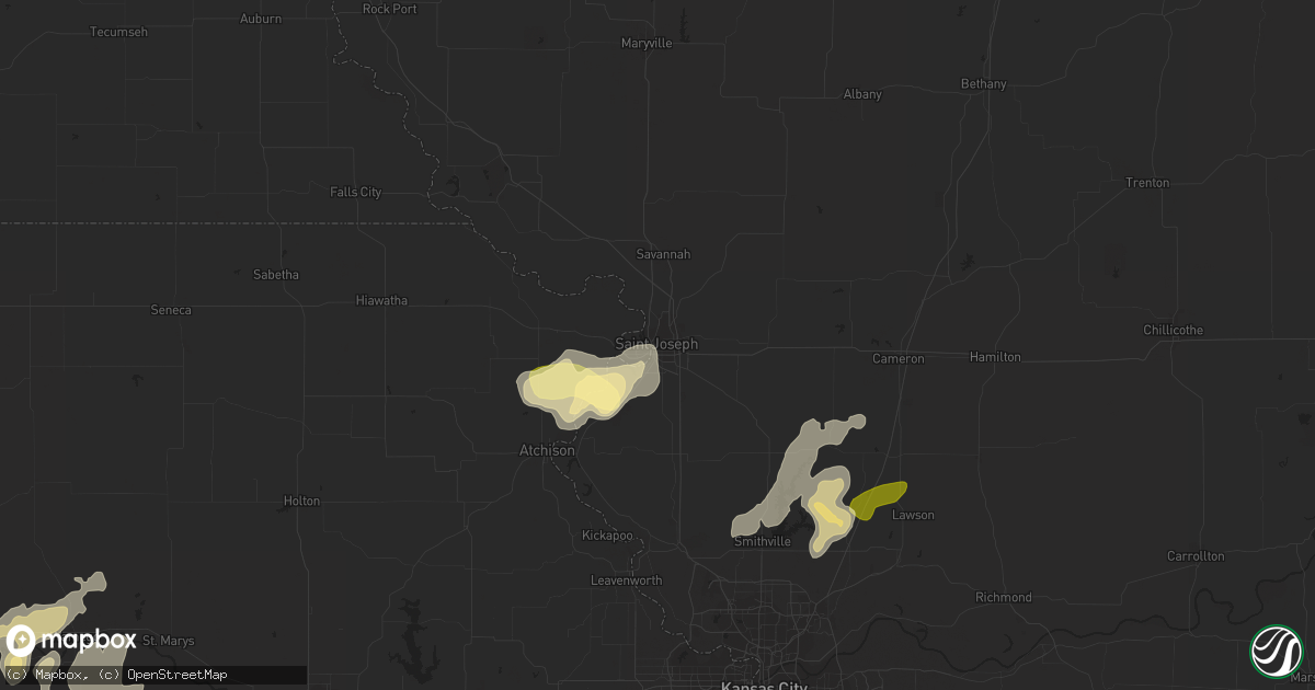 Hail map in Saint Joseph, MO on May 4, 2015