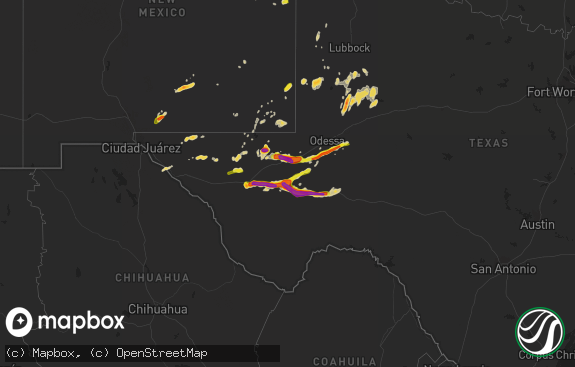 Hail map preview on 05-04-2015