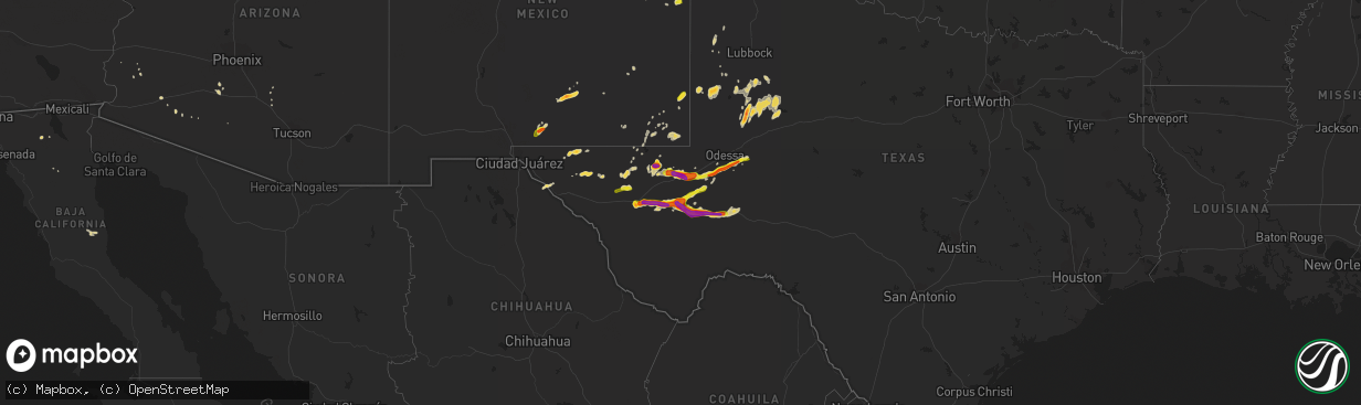 Hail map on May 4, 2015