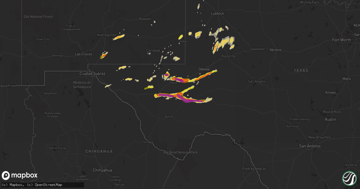 Hail map on May 4, 2015