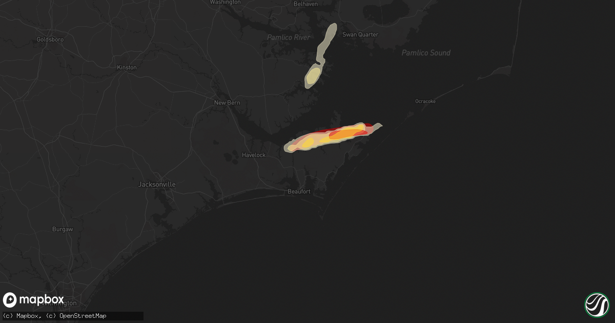 Hail map in Beaufort, NC on May 4, 2016
