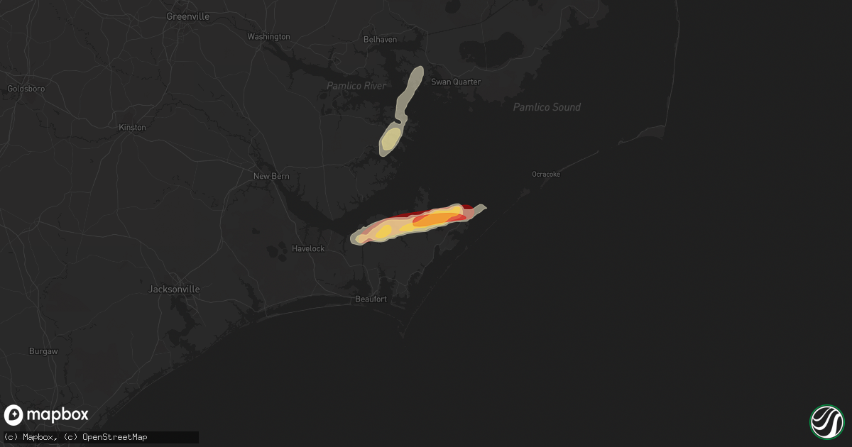 Hail map in Cedar Island, NC on May 4, 2016