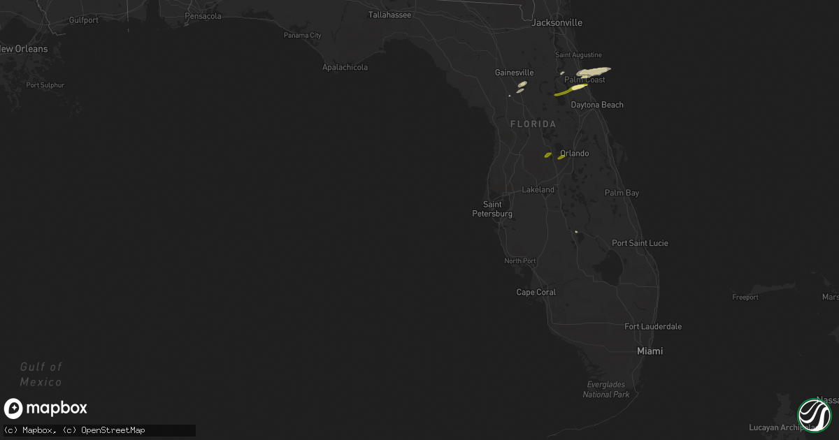 Hail map in Florida on May 4, 2016