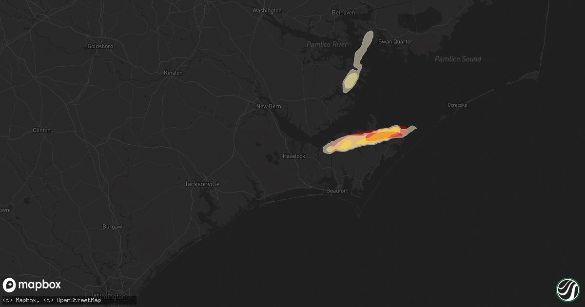 Hail map in Havelock, NC on May 4, 2016