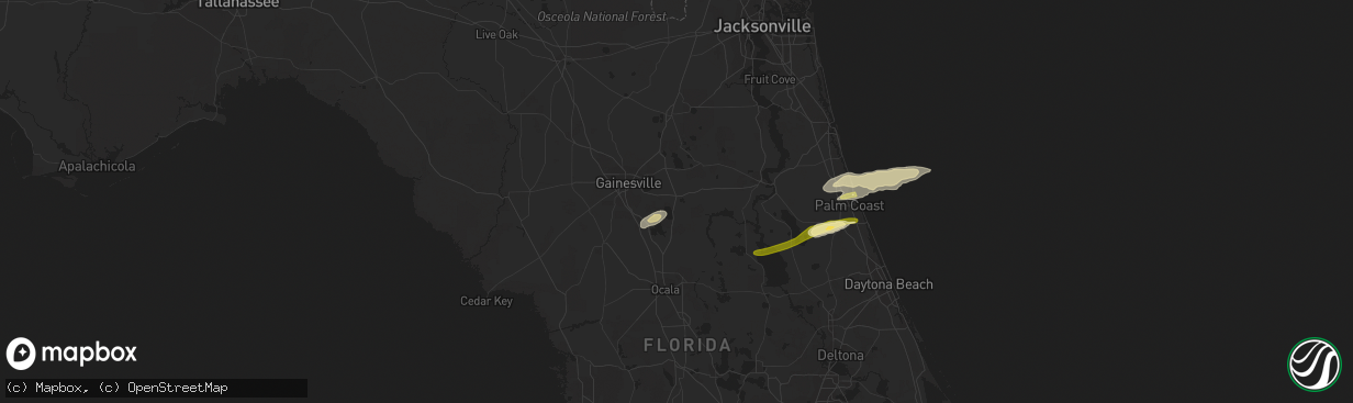 Hail map in Hawthorne, FL on May 4, 2016