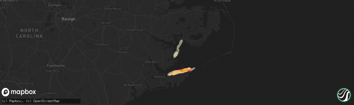 Hail map in Hobucken, NC on May 4, 2016