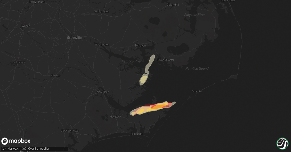 Hail map in Hobucken, NC on May 4, 2016