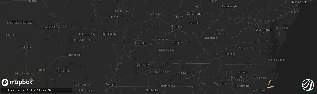 Hail map in Kentucky on May 4, 2016