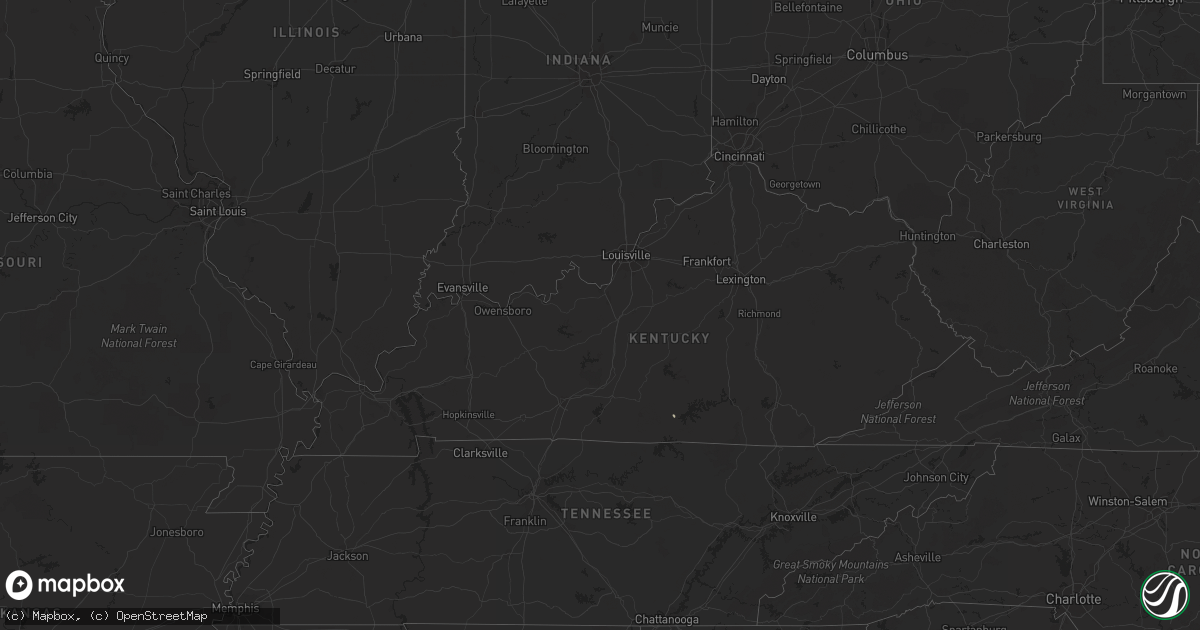 Hail map in Kentucky on May 4, 2016