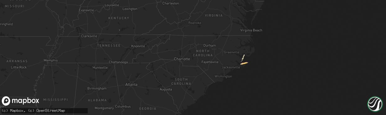 Hail map in North Carolina on May 4, 2016