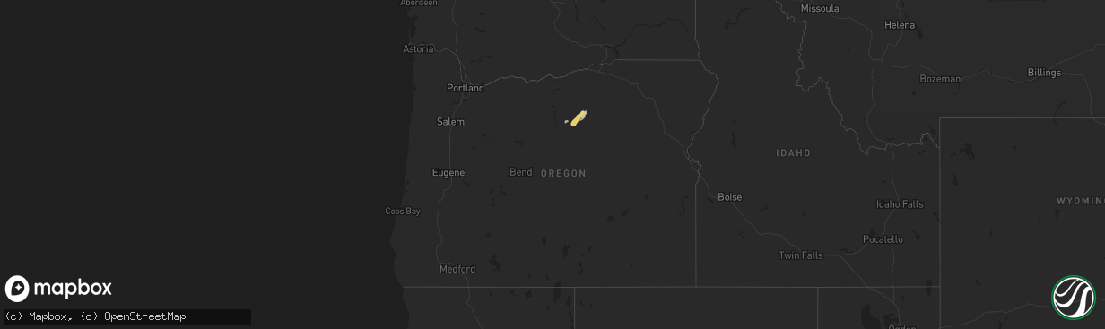 Hail map in Oregon on May 4, 2016