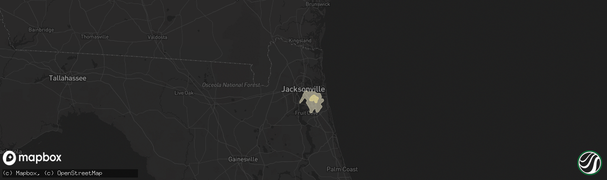 Hail map in Jacksonville, FL on May 4, 2017