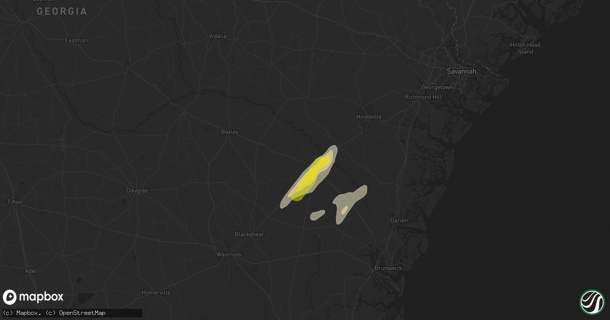 Hail map in Jesup, GA on May 4, 2017