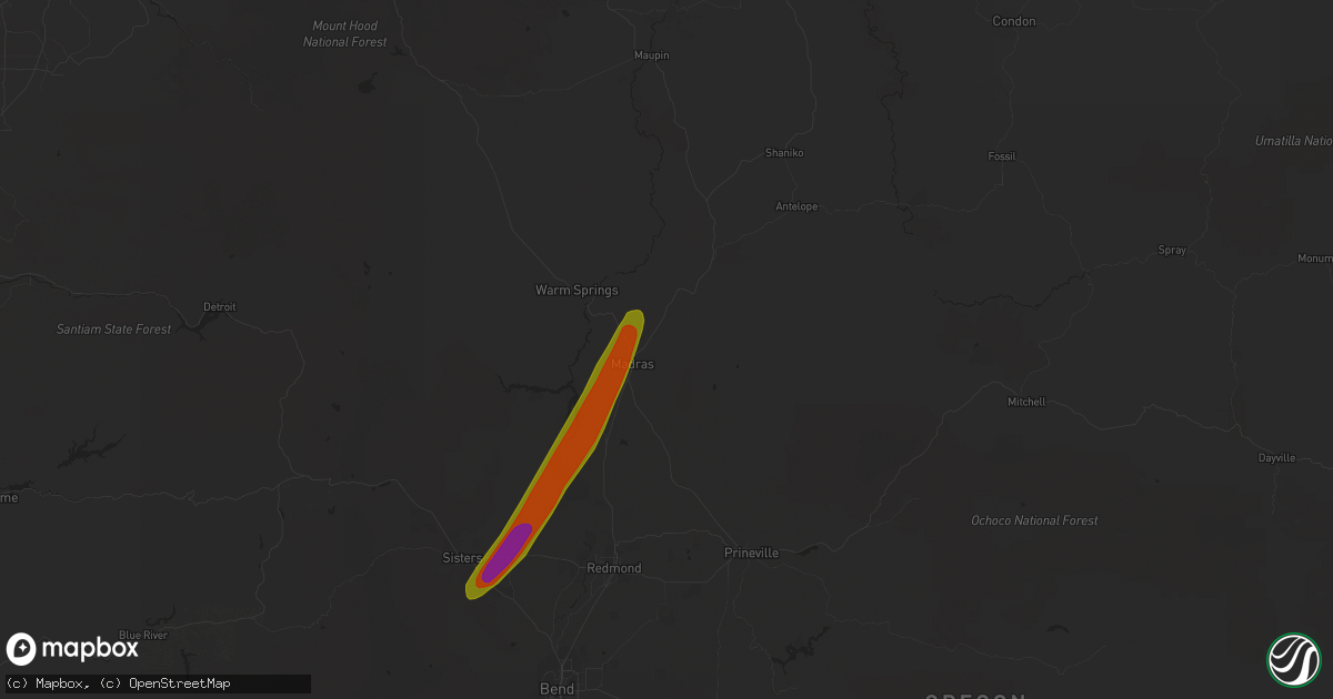 Hail map in Madras, OR on May 4, 2017
