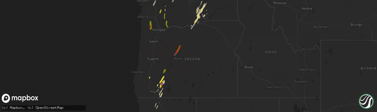 Hail map in Oregon on May 4, 2017