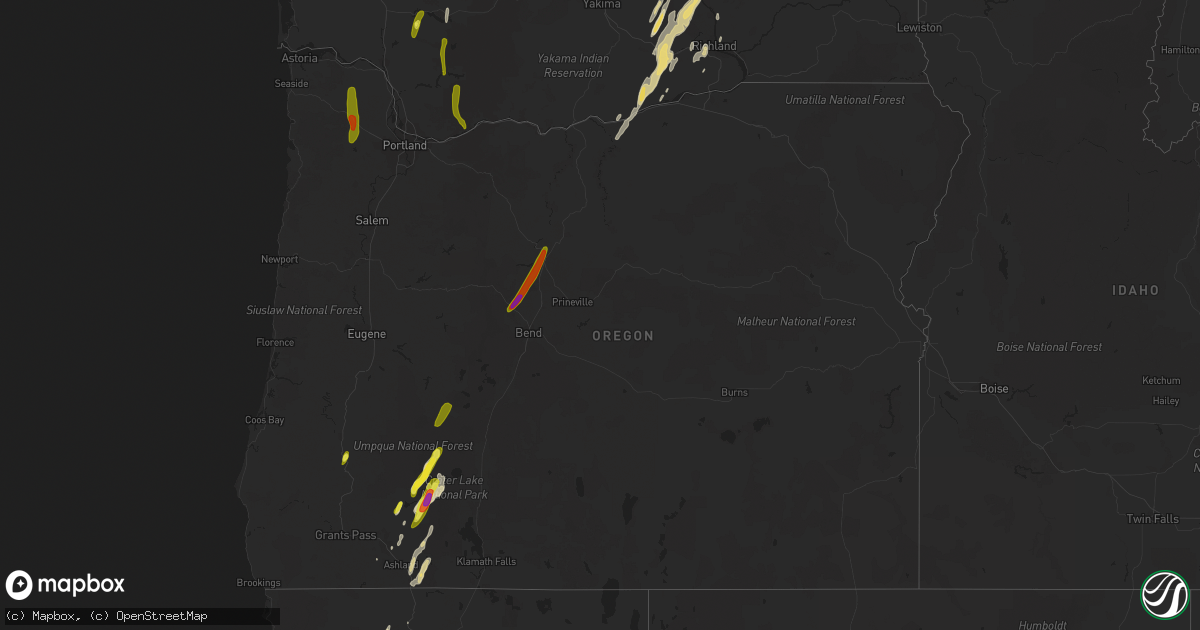Hail map in Oregon on May 4, 2017