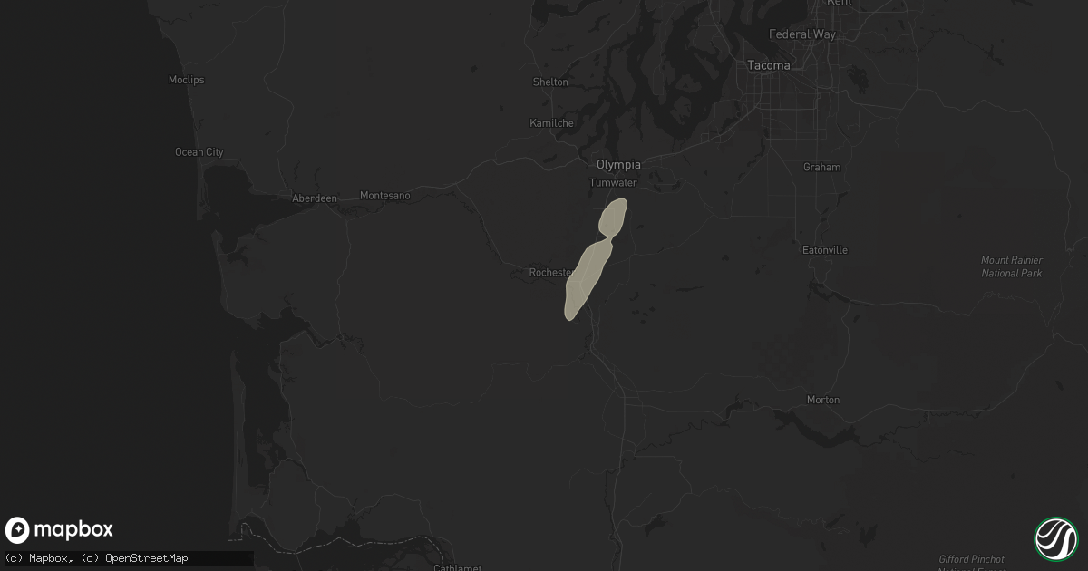 Hail map in Rochester, WA on May 4, 2017