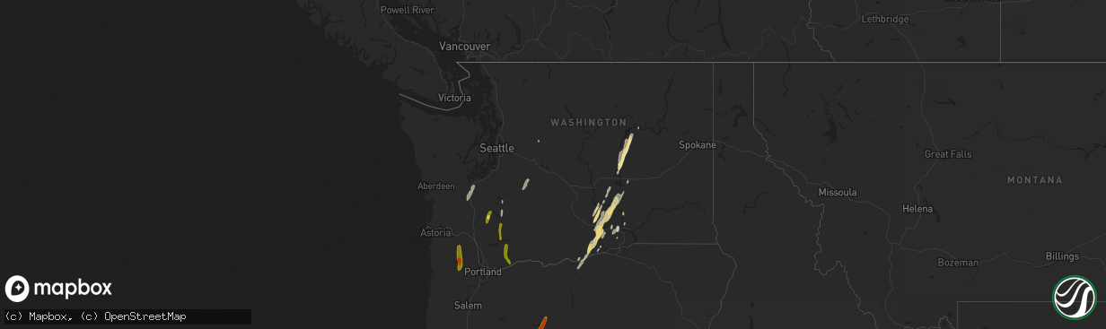 Hail map in Washington on May 4, 2017