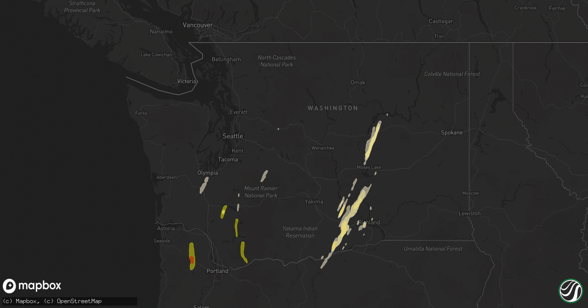 Hail map in Washington on May 4, 2017