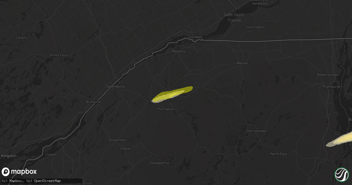 Hail map in Potsdam, NY on May 4, 2018