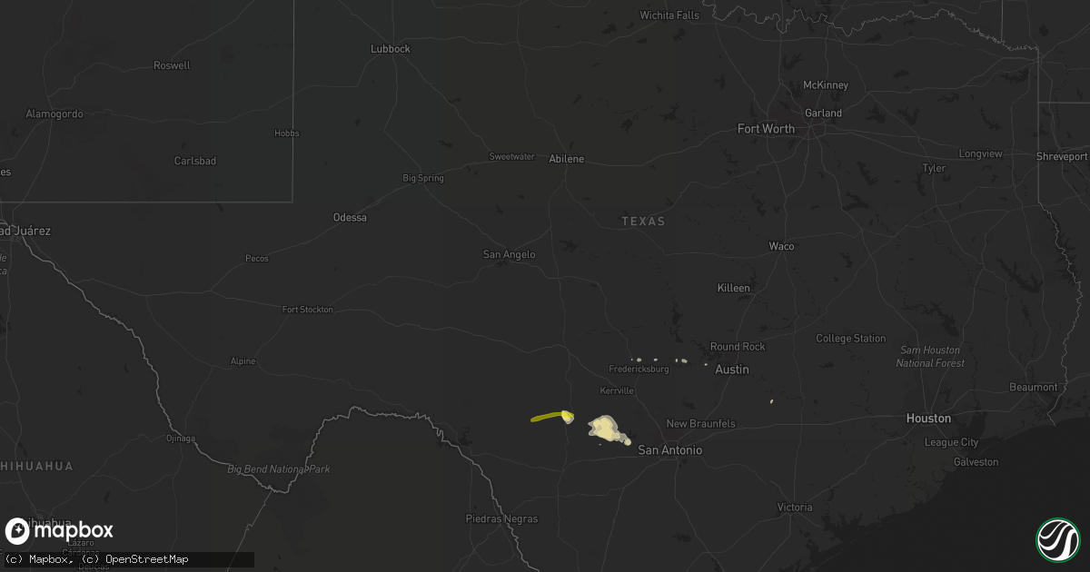 Hail map in Texas on May 4, 2018