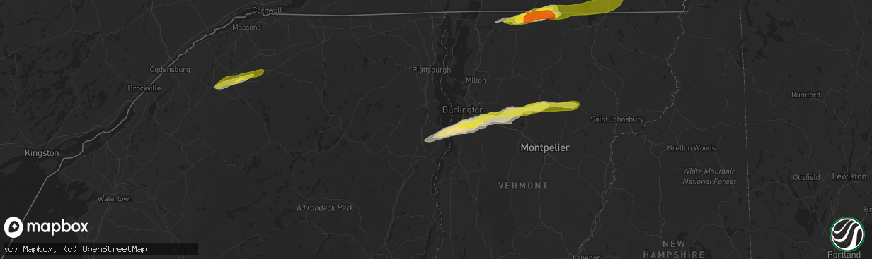 Hail map in Willsboro, NY on May 4, 2018