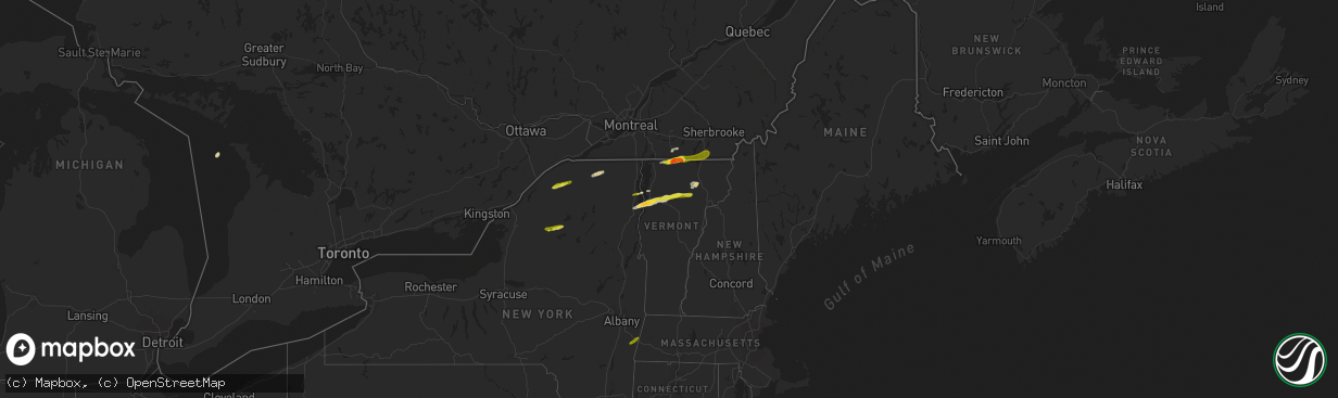 Hail map on May 4, 2018